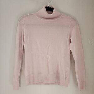 Quince Pink Cashmere Turtleneck, Small